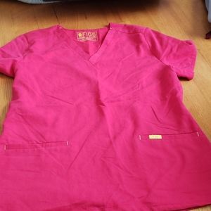 Figs rose pink scrub top
